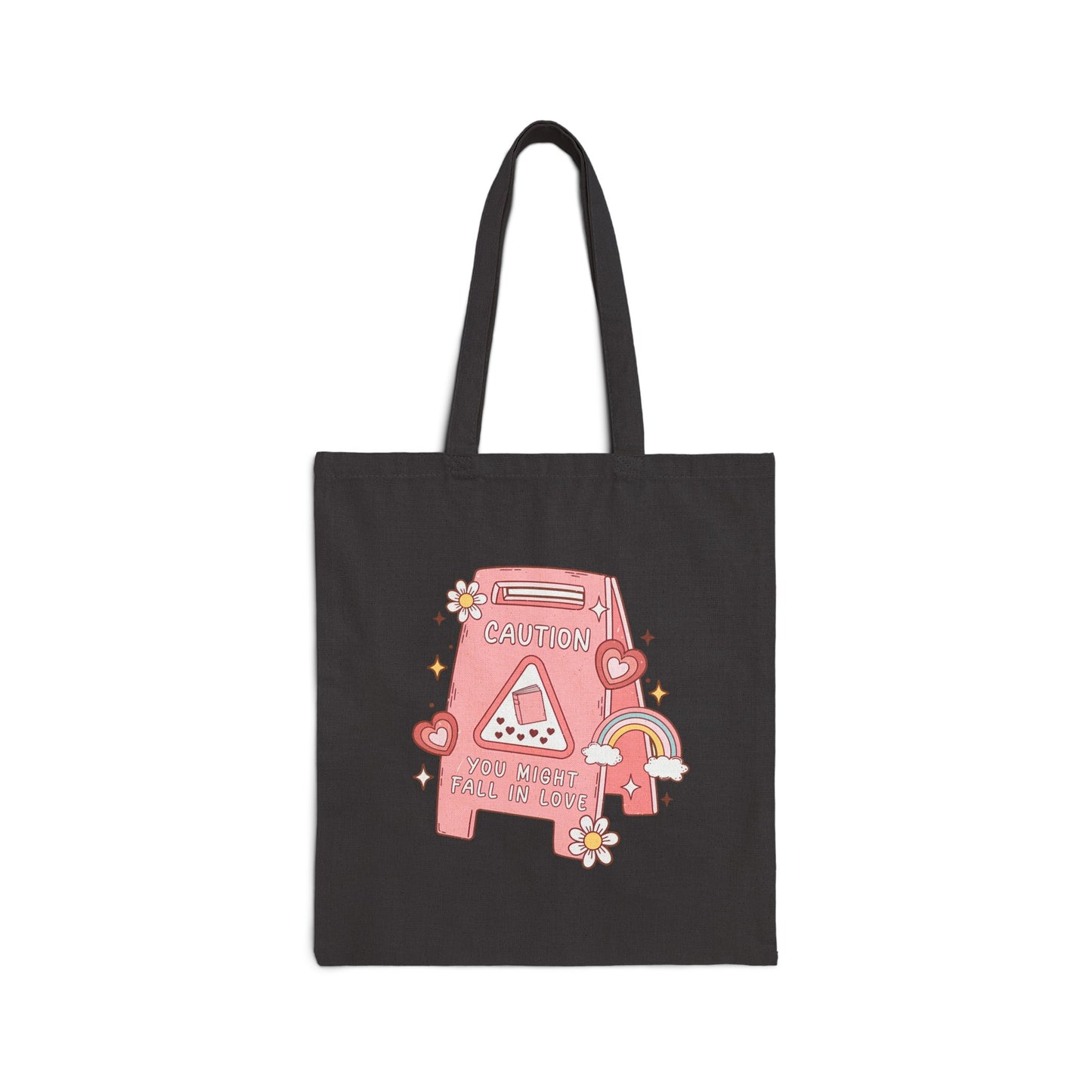 Caution: You Might Fall in Love  Canvas Tote Bag