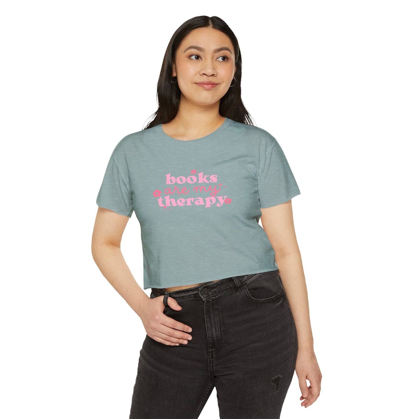 Books Are My Therapy Crop Top