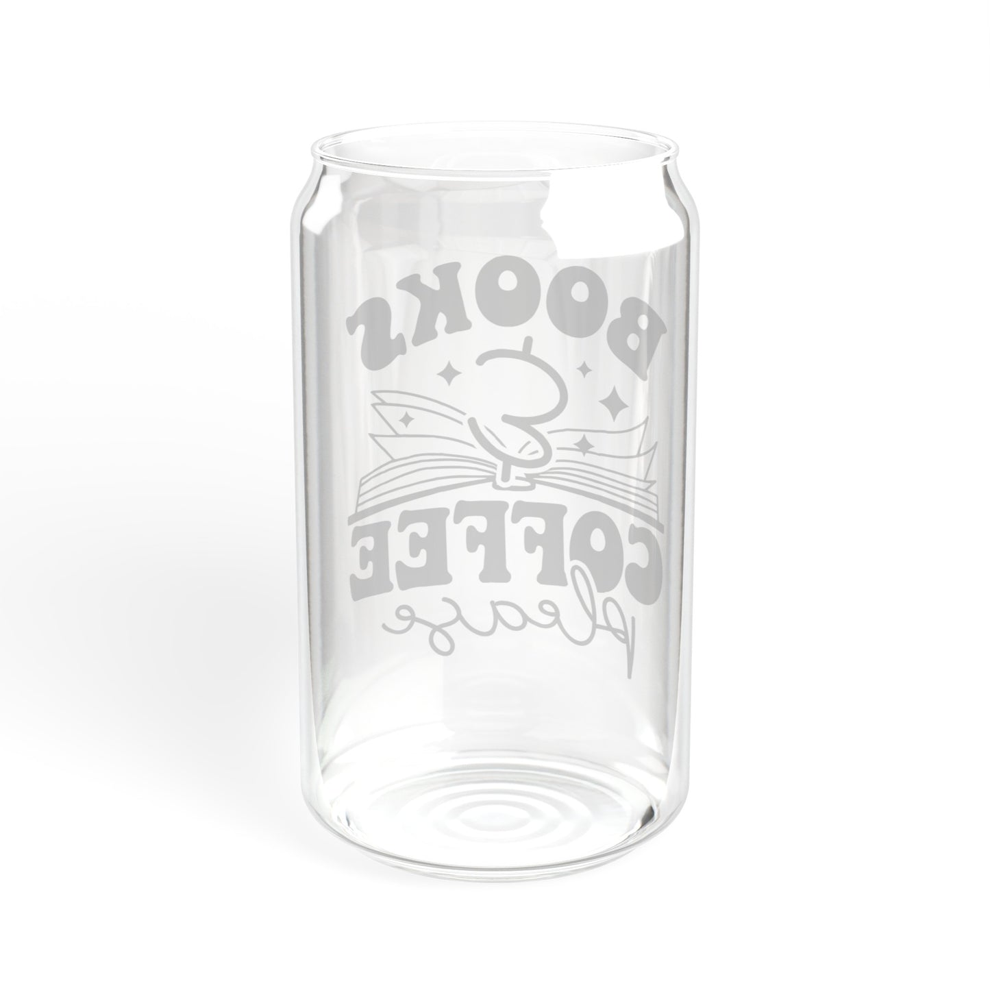 Books And Coffee Please Sipper Glass, 16oz