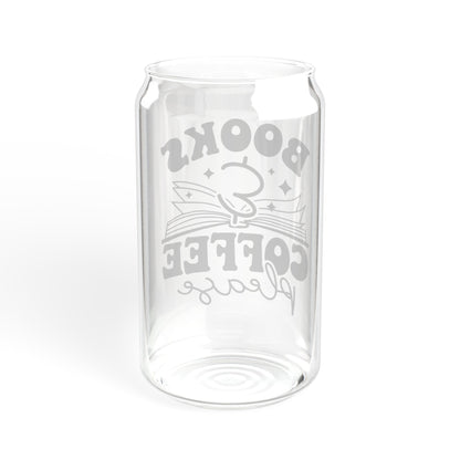 Books And Coffee Please Sipper Glass, 16oz