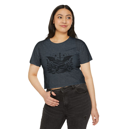 Winged Stack of Books Crop Top