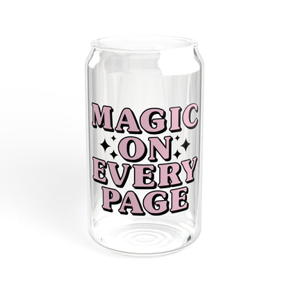 Magic on Every Page Sipper Glass, 16oz