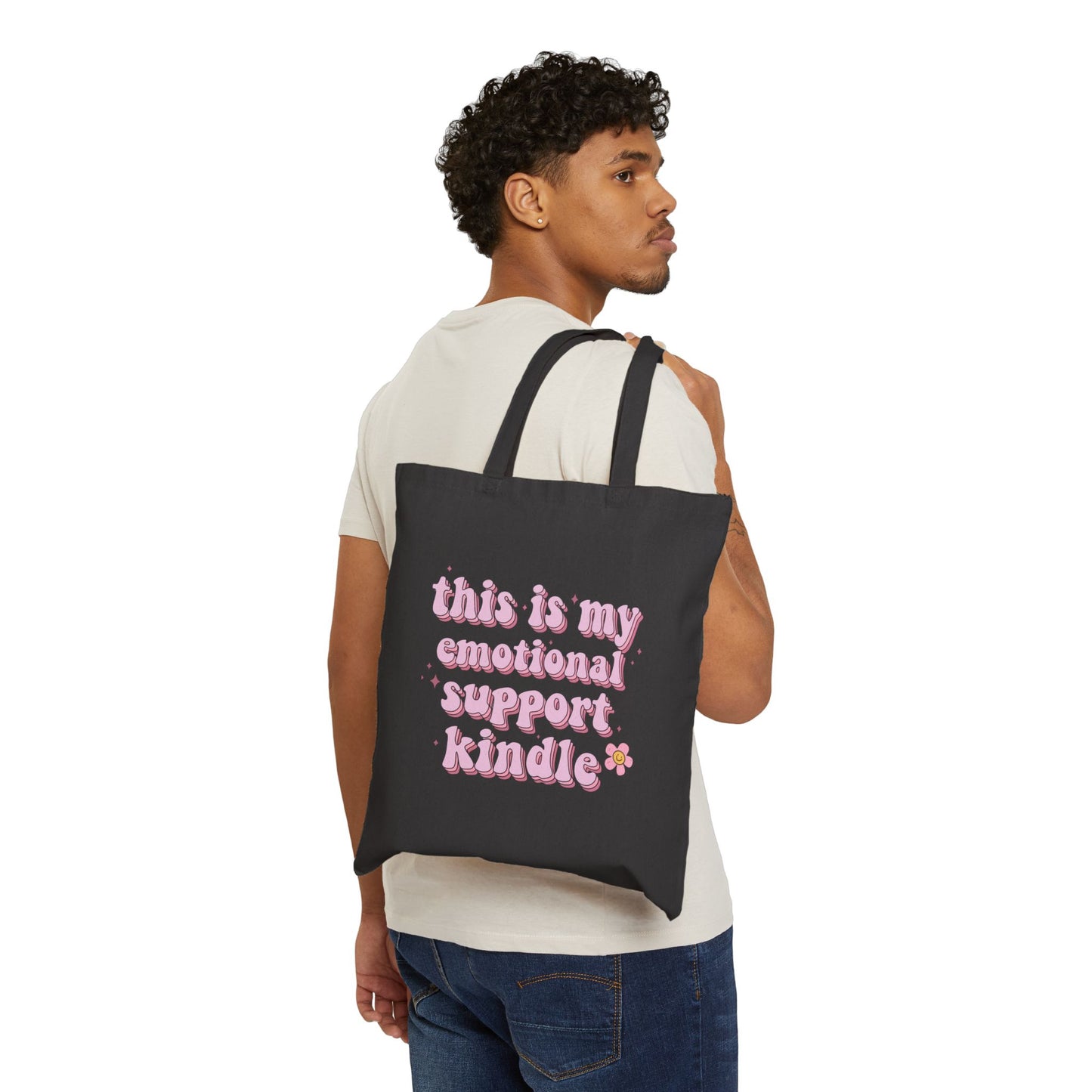 This is my Emotional Support Kindle Canvas Tote Bag