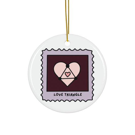 Love Triangle Book Trope Ceramic Ornament