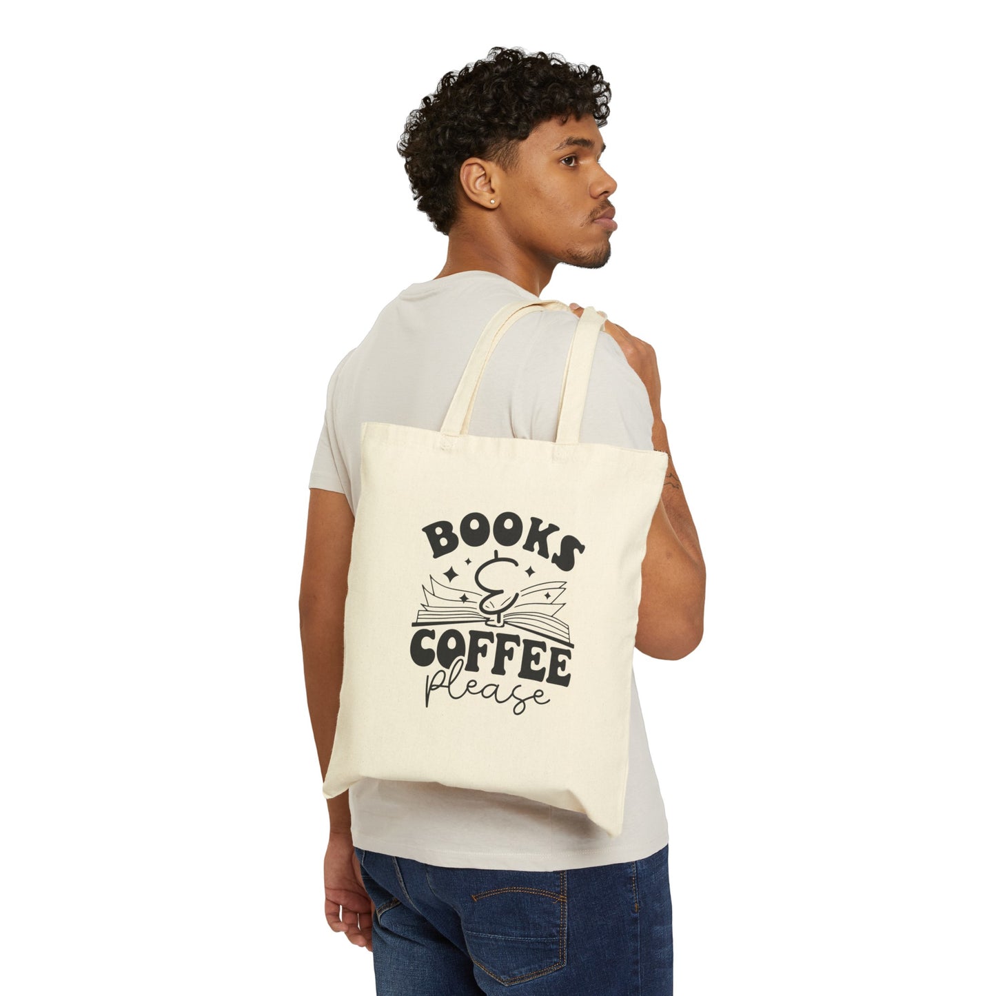 Books and Coffee Please Canvas Tote Bag