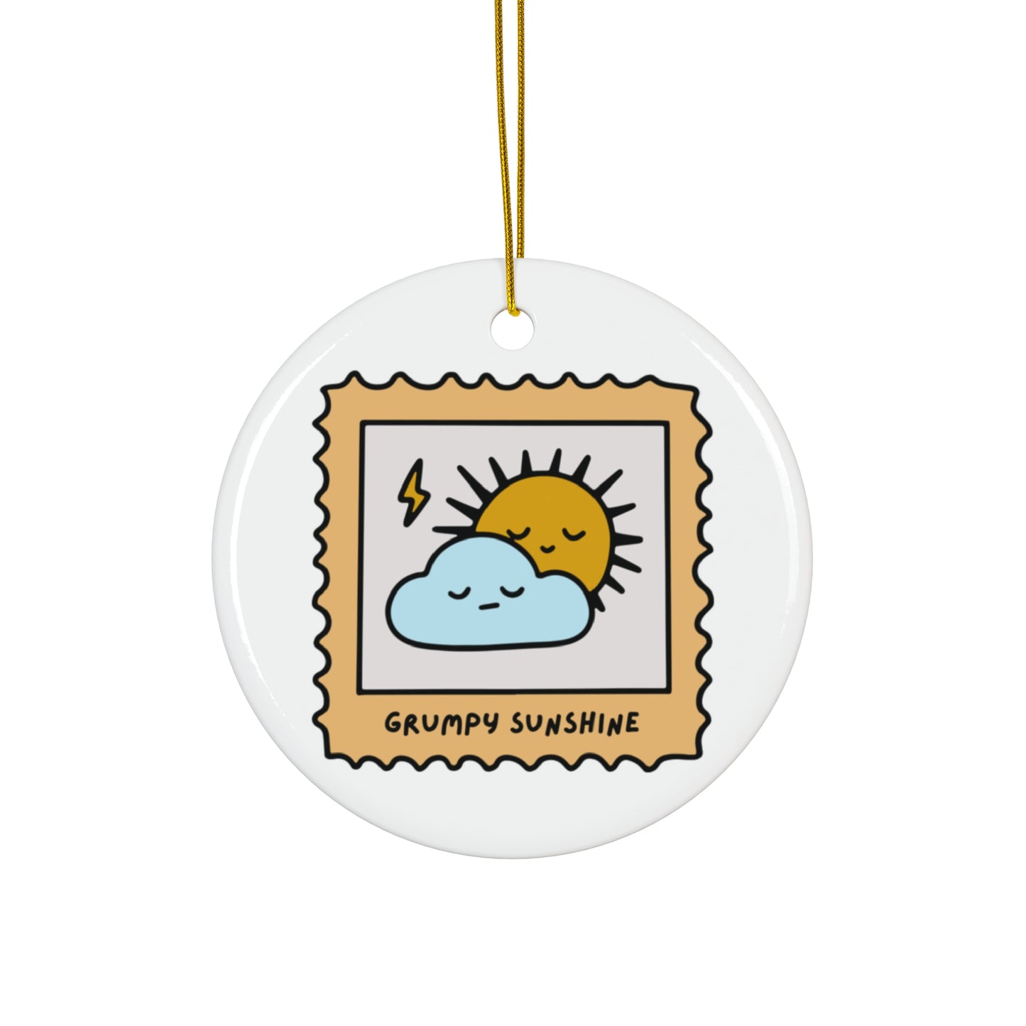 Grumpy Sunshine Ceramic Ornament