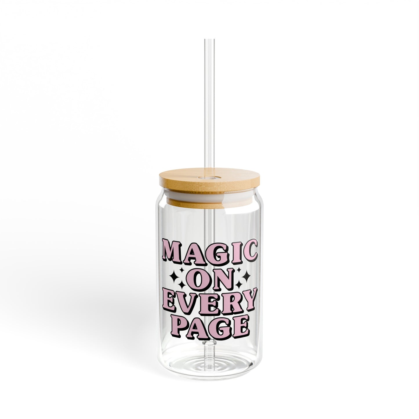 Magic on Every Page Sipper Glass, 16oz