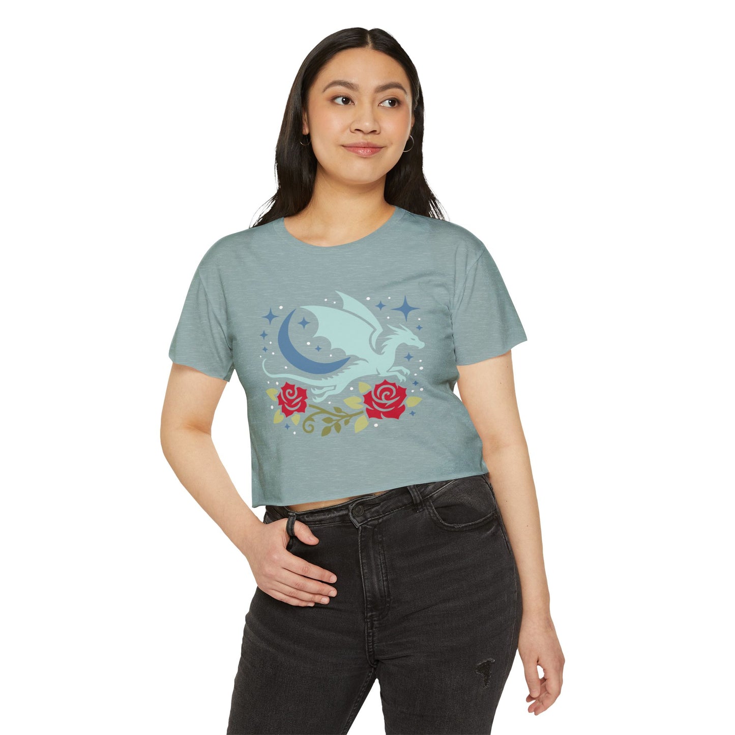 Floral Dragon Crop Top