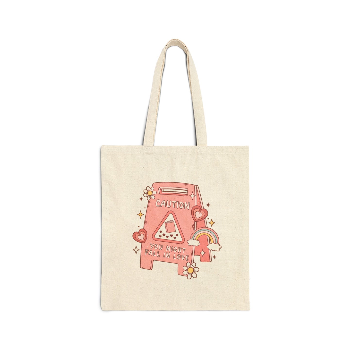 Caution: You Might Fall in Love  Canvas Tote Bag