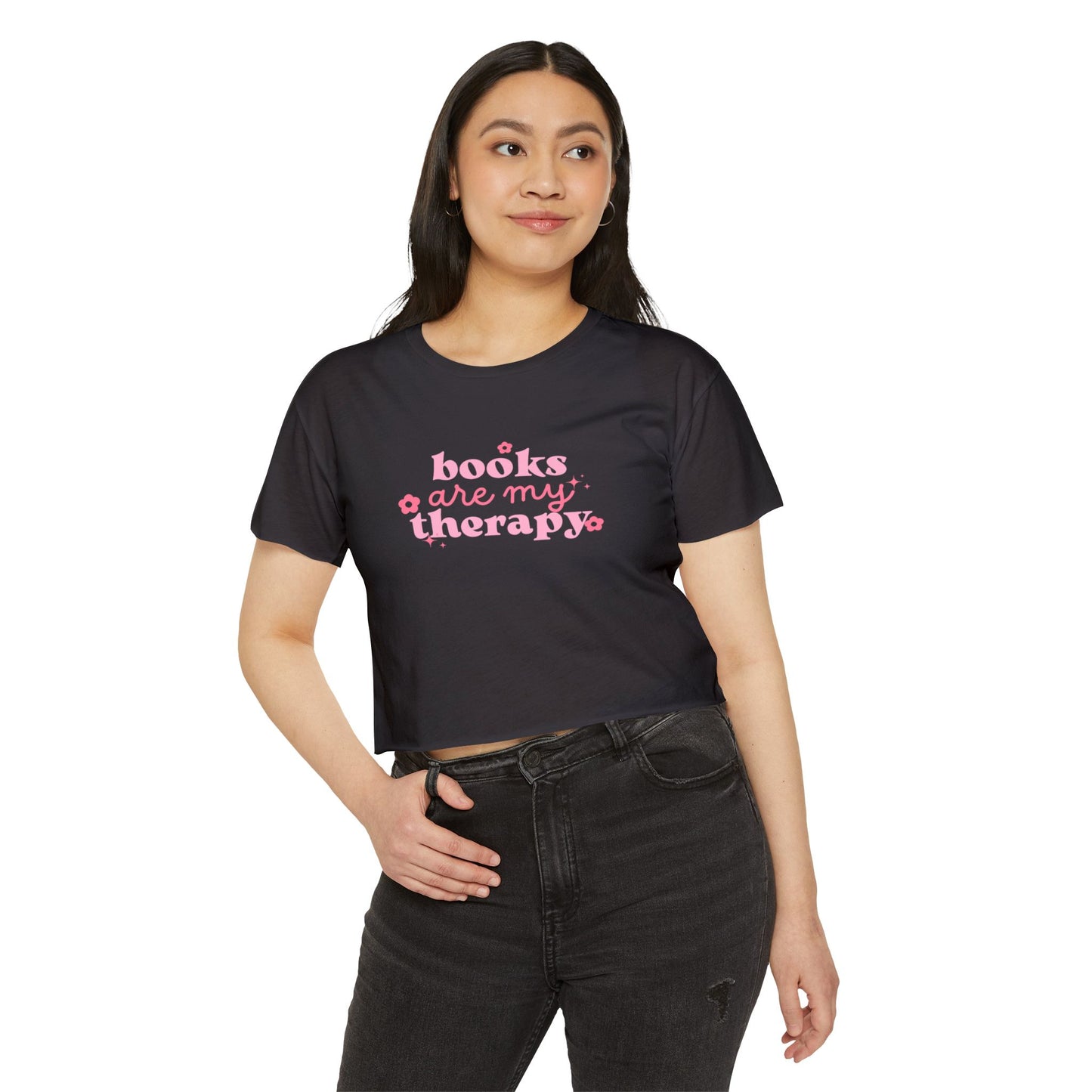 Books Are My Therapy Crop Top