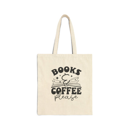 Books and Coffee Please Canvas Tote Bag