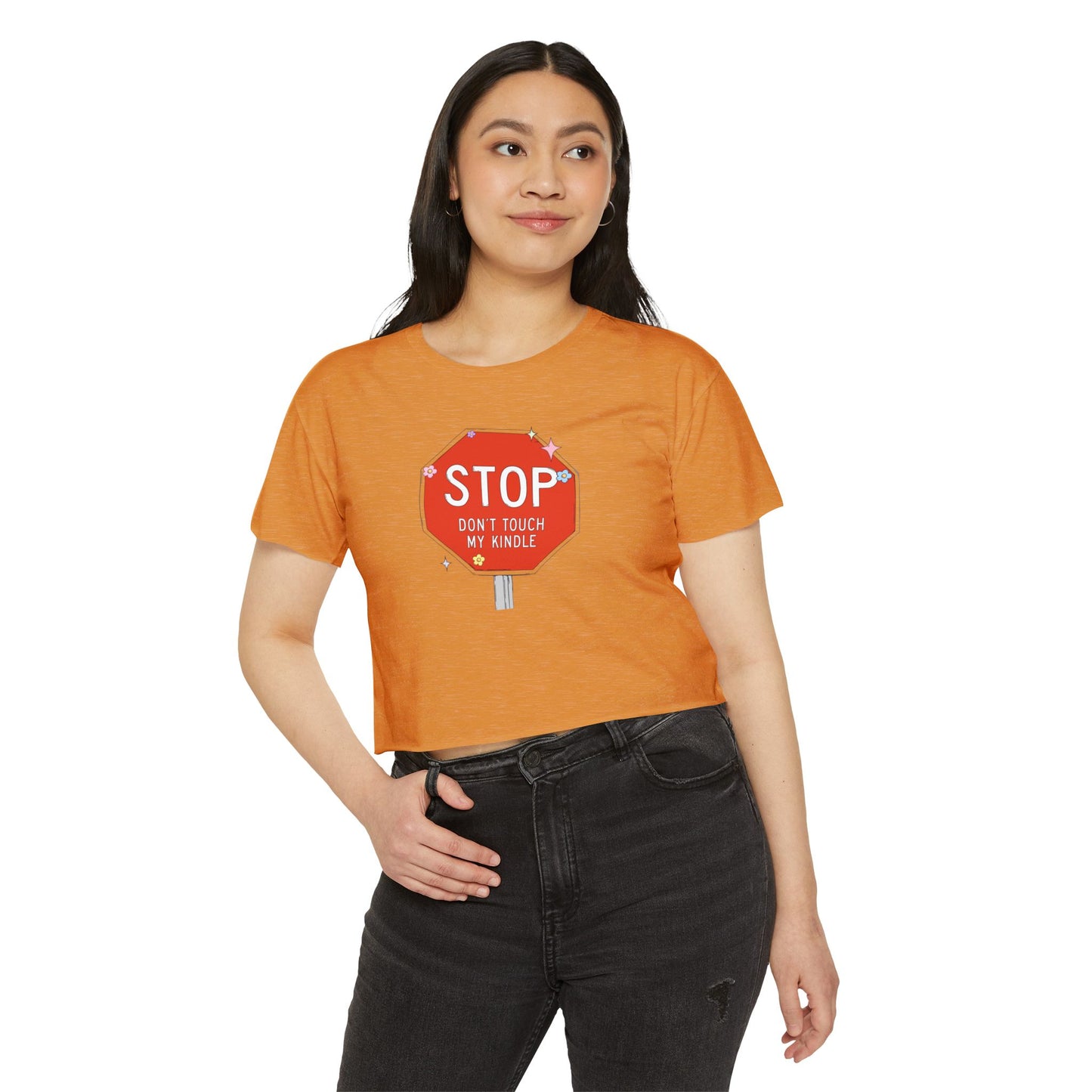 Stop, Don’t Touch My Kindle Crop Top