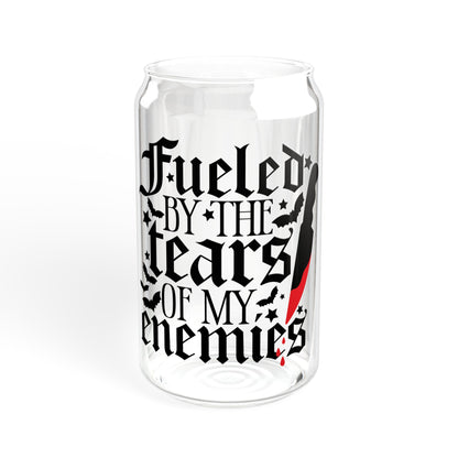 Fueled by the Tears of my Enemies Sipper Glass, 16oz