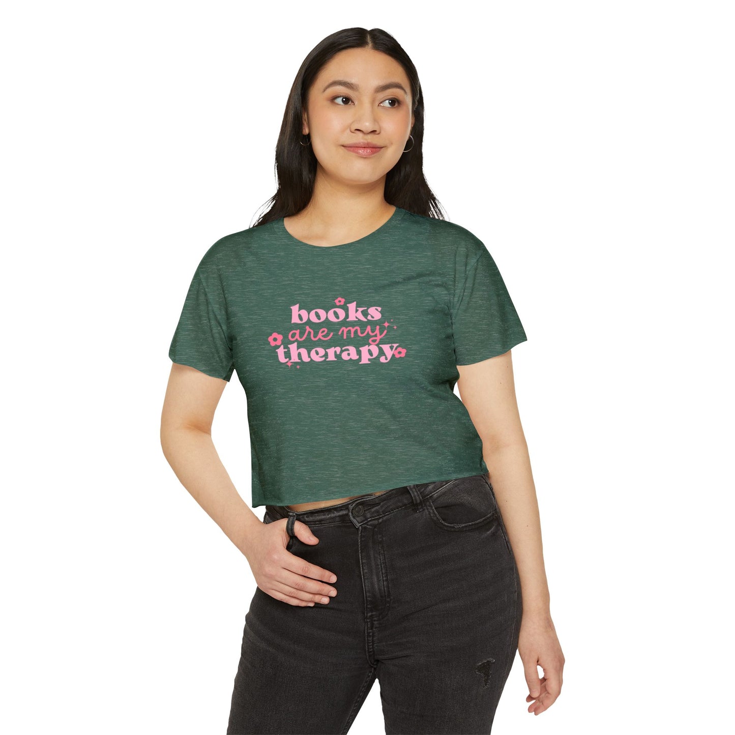 Books Are My Therapy Crop Top