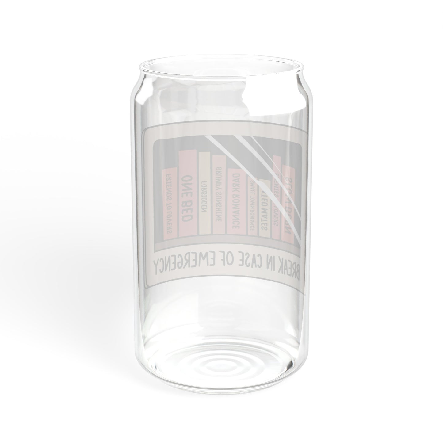 Break in Case of Emergency Book Trope Sipper Glass, 16oz