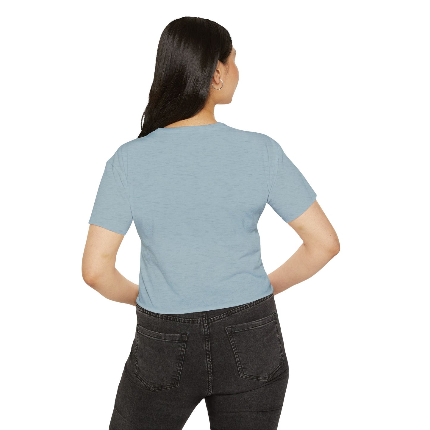 White Winged Stack of Books Crop Top