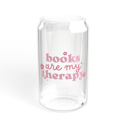 Books are my Therapy Sipper Glass, 16oz