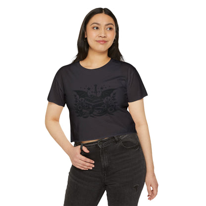 Winged Stack of Books Crop Top