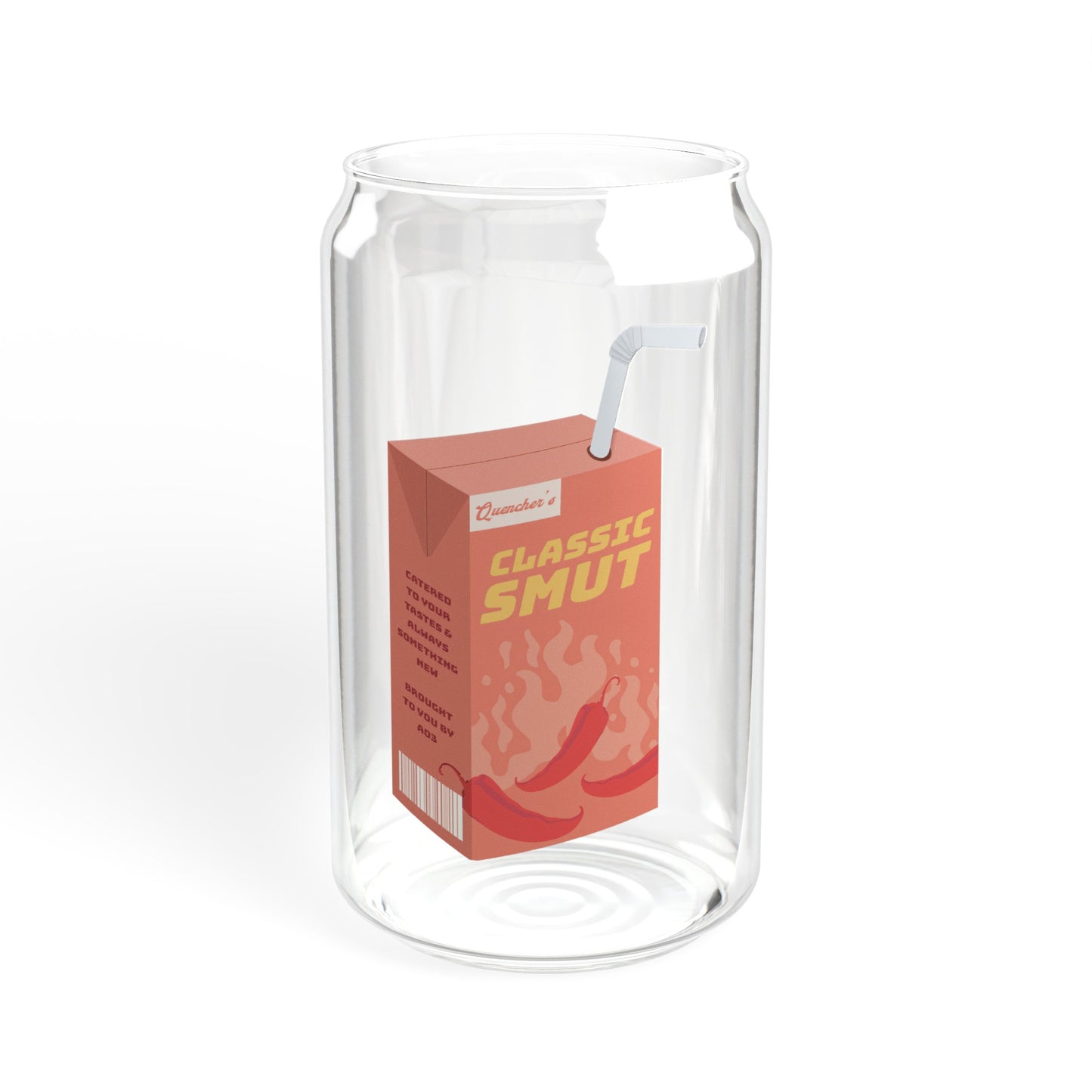 Classic Smut Juice Carton Sipper Glass, 16oz