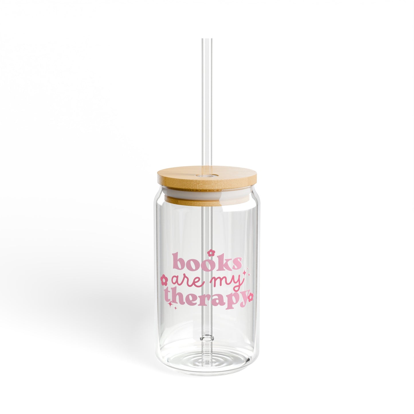 Books are my Therapy Sipper Glass, 16oz