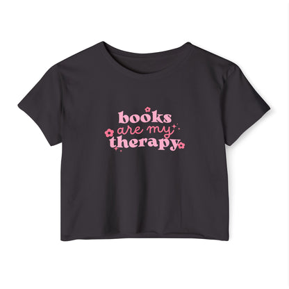 Books Are My Therapy Crop Top