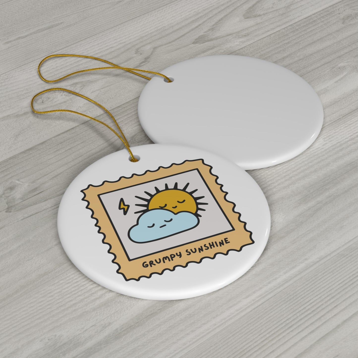 Grumpy Sunshine Ceramic Ornament