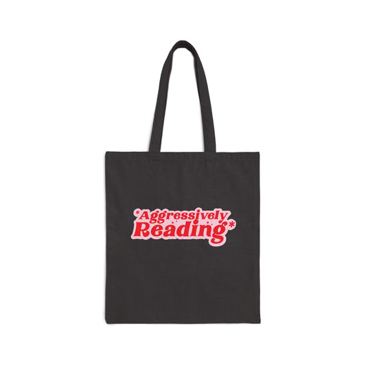 Aggressively Reading Canvas Tote Bag