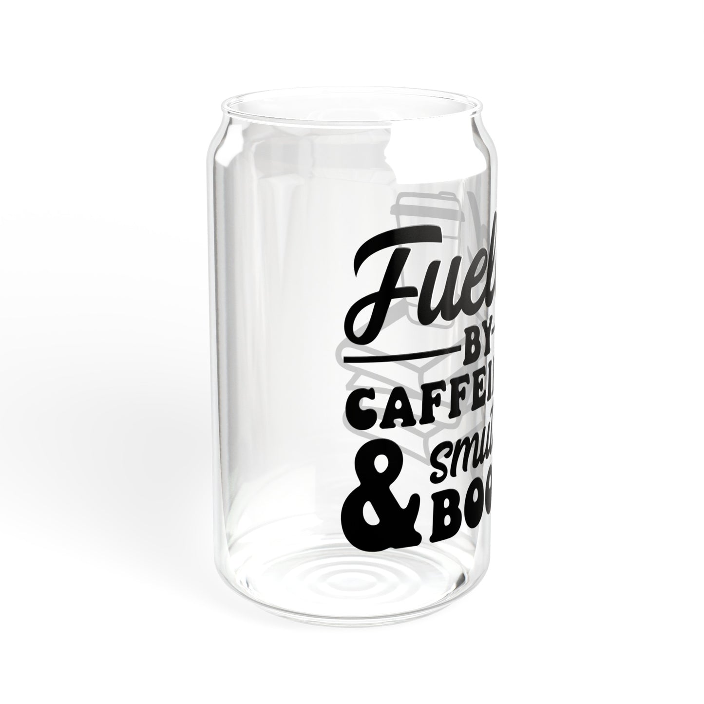 Fueled by Caffeine and Smutty Books Sipper Glass, 16oz