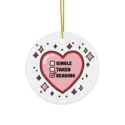 Reading is my Status Ceramic Ornament