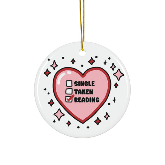 Reading is my Status Ceramic Ornament