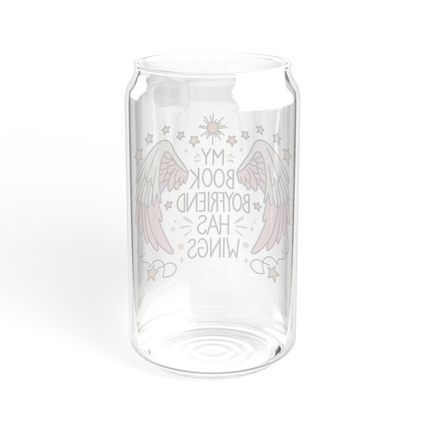 My Book Boyfriend Has Wings Sipper Glass, 16oz