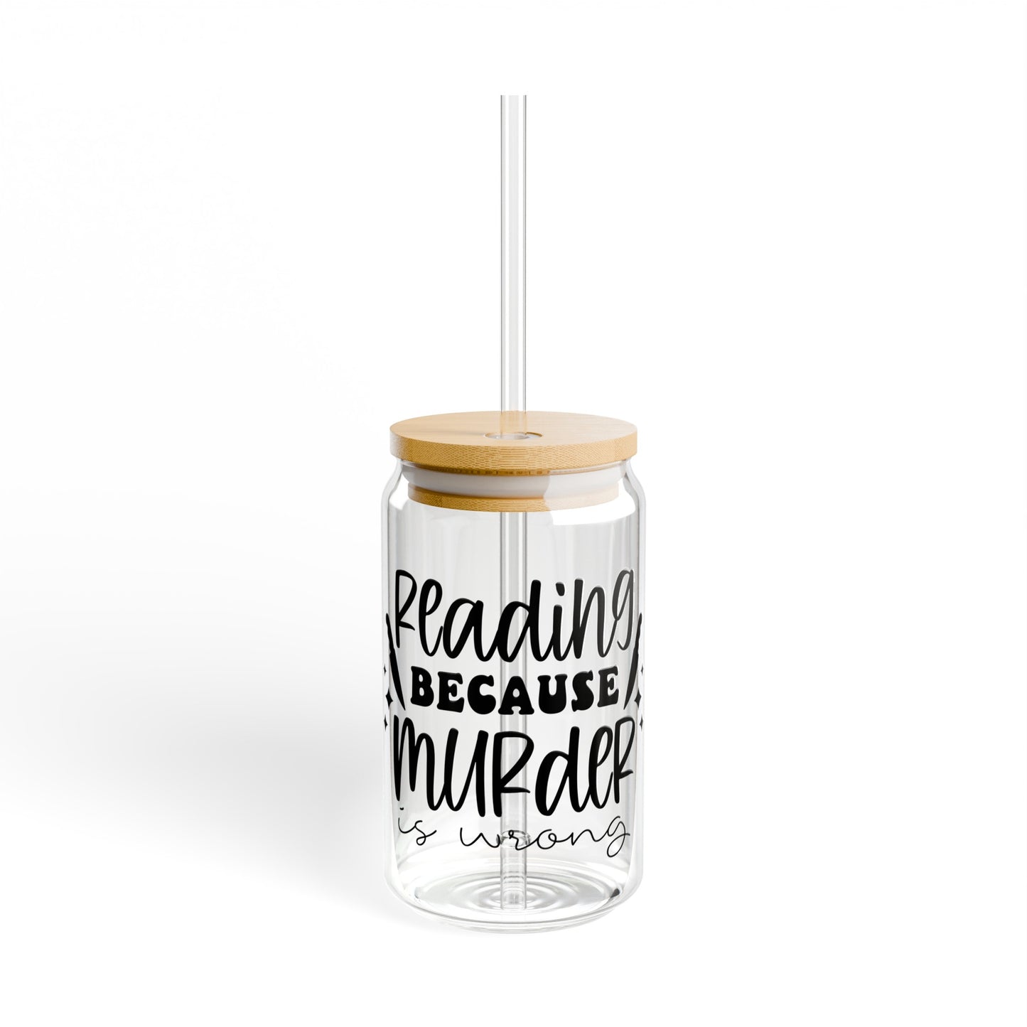 Reading Because Murder is Wrong Sipper Glass, 16oz